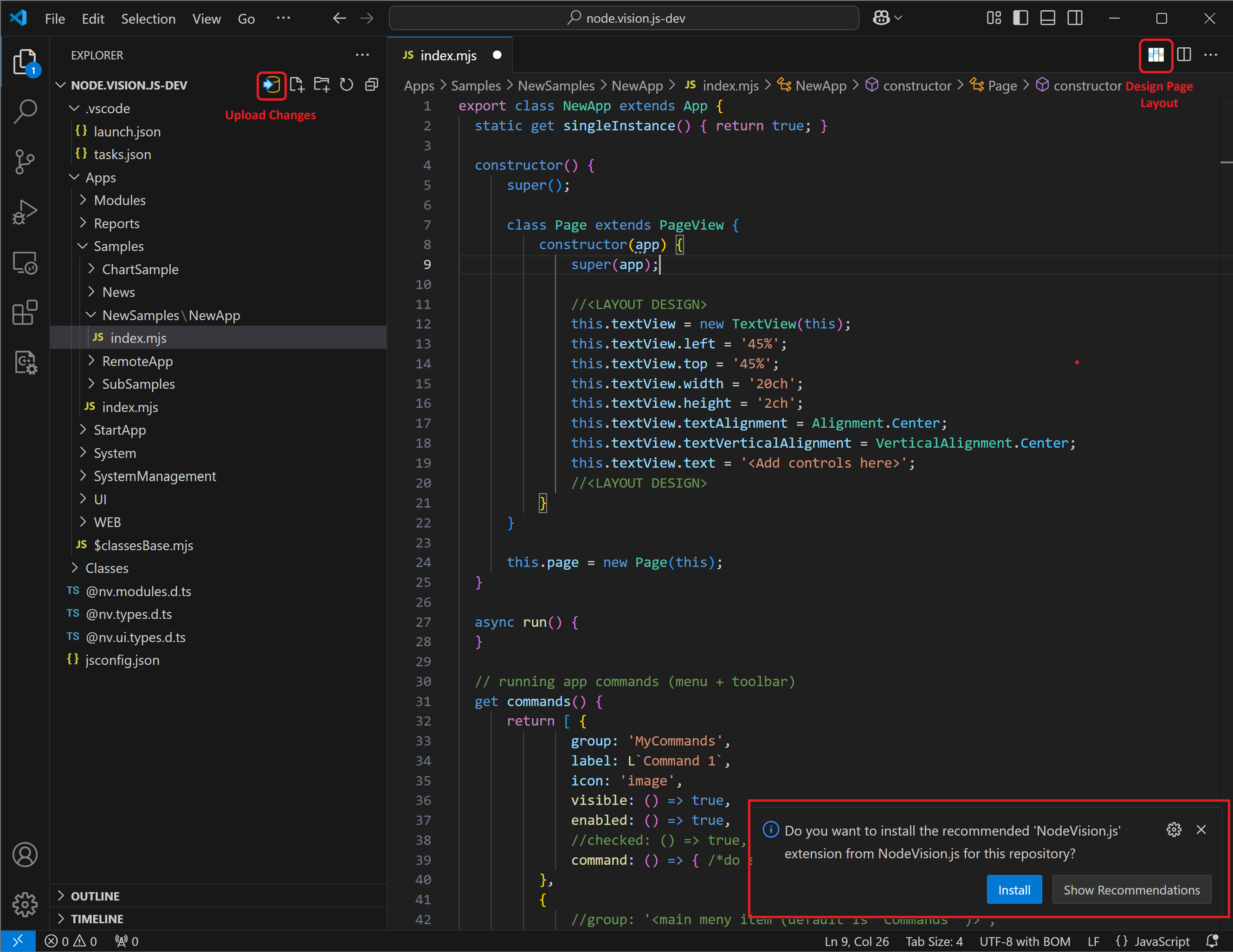 Edit New Application in VS Code